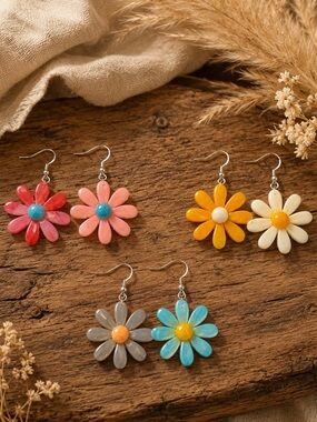 Daisy Flowers Dangle‎ Earrings